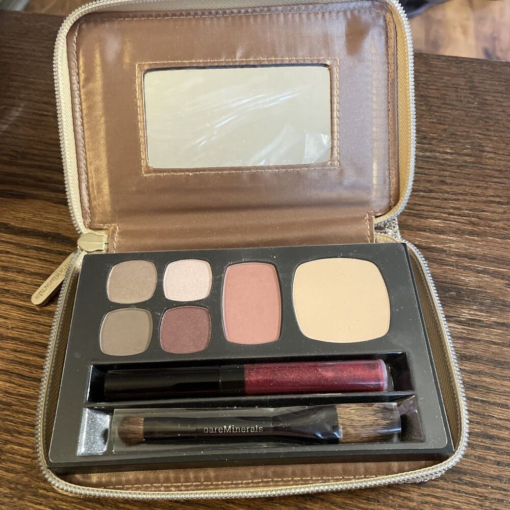 BareMinerals Complexion Perfection Palette Ready To Go Face Kit Mirror/Zip Case